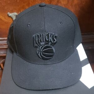 Mitchell & Ness Black Snapback Fitted Hat  Embroidered Branding New York Knicks
